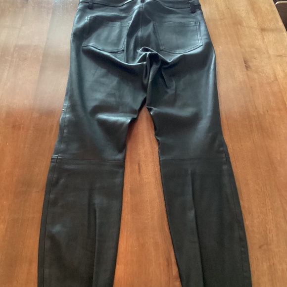 Theory Genuine Leather Black Jean Cut Pants